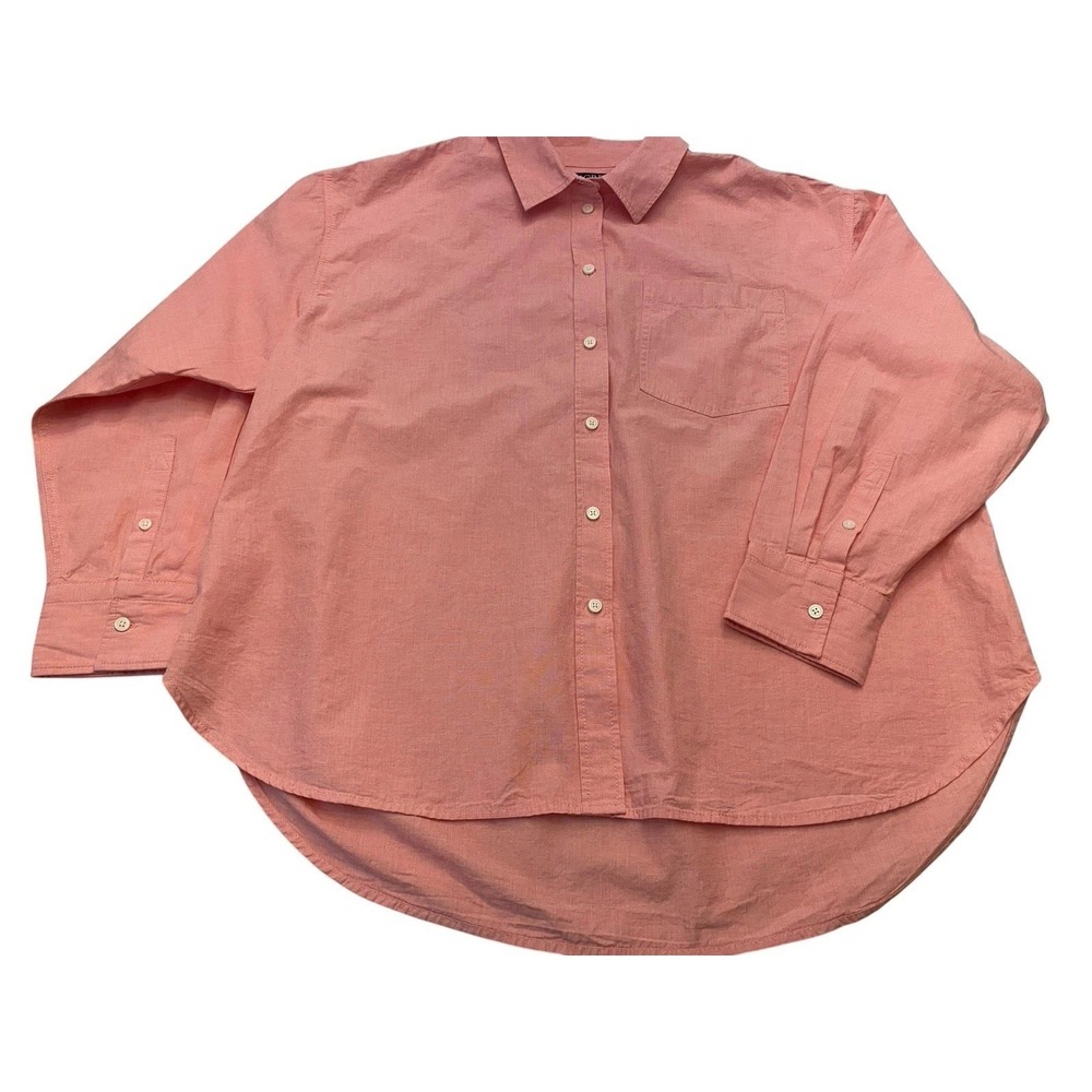 ⁠J.CREW Etienne Oversized Fit Shirt Mens Large Coral Pink 100% Cotton Button Up